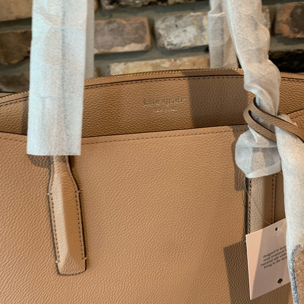 Kate spade light fawn LARGE MARGAUX work tote NEW - Picture 3 of 10